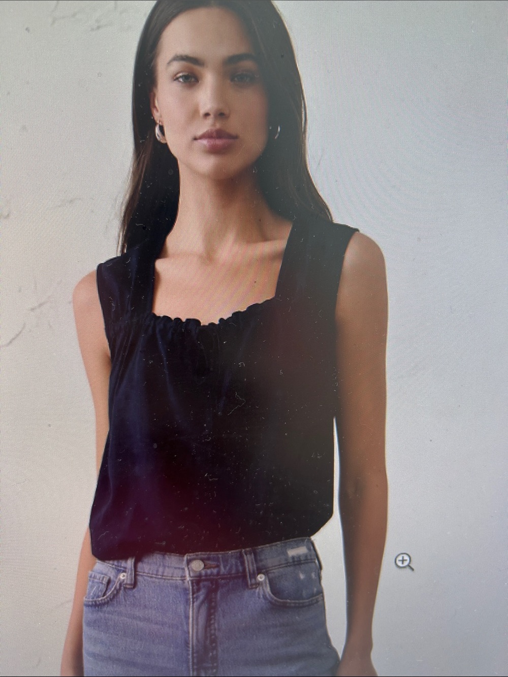 BNWT Banana Republic Navy Ruched Square-Neck Tank Top